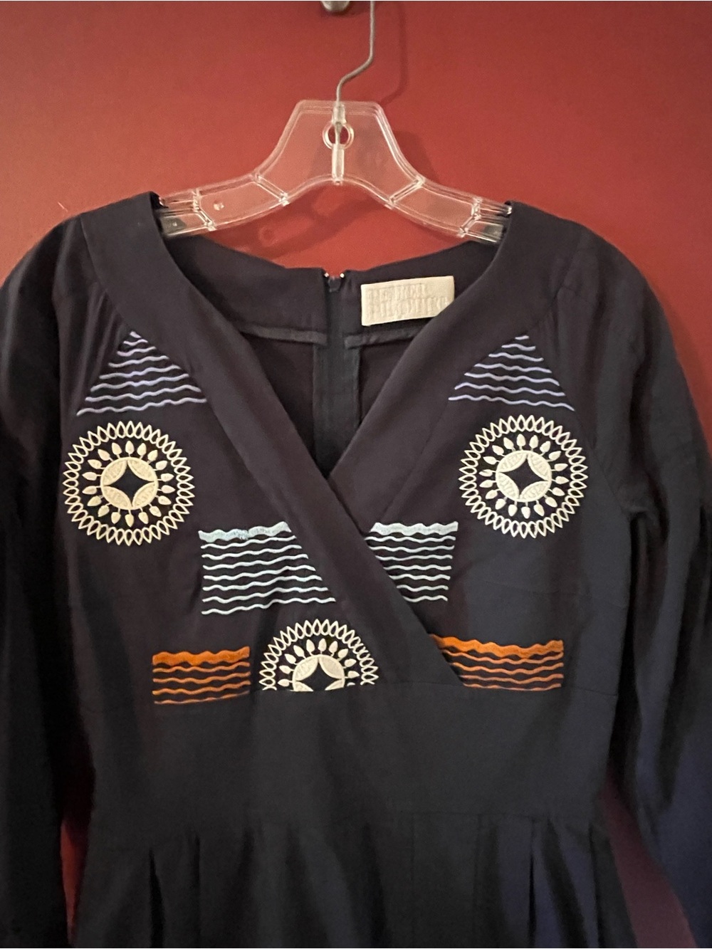 Peter Pilotto Women's Navy Embroidered Wrap-Style Dress Inspired by Algarve